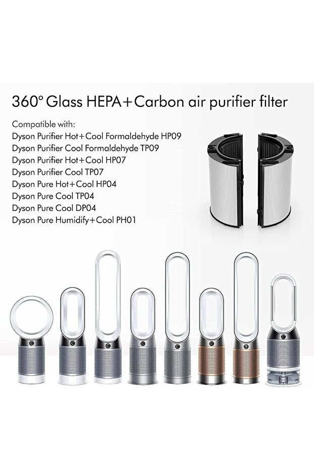 Dyson Hp04 Tp04 Dp04 Ph04 Hp09 Tp09 Hp07 Tp07 Ph03 Ph01 Uyumlu 360° Hepa Karbon Filtre - 3