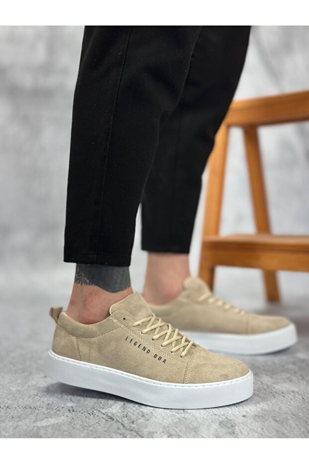 BA0104 KREM Spor Erkek Sneaker – Nefes Alan Yapı - 2