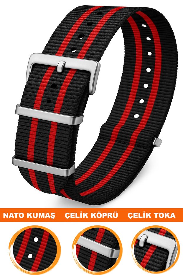 24mm Fossil-Welder-Casio-Seiko-Omega-Armani Watch Compatible Nato Textile Fabric Watch Band 24Model22
