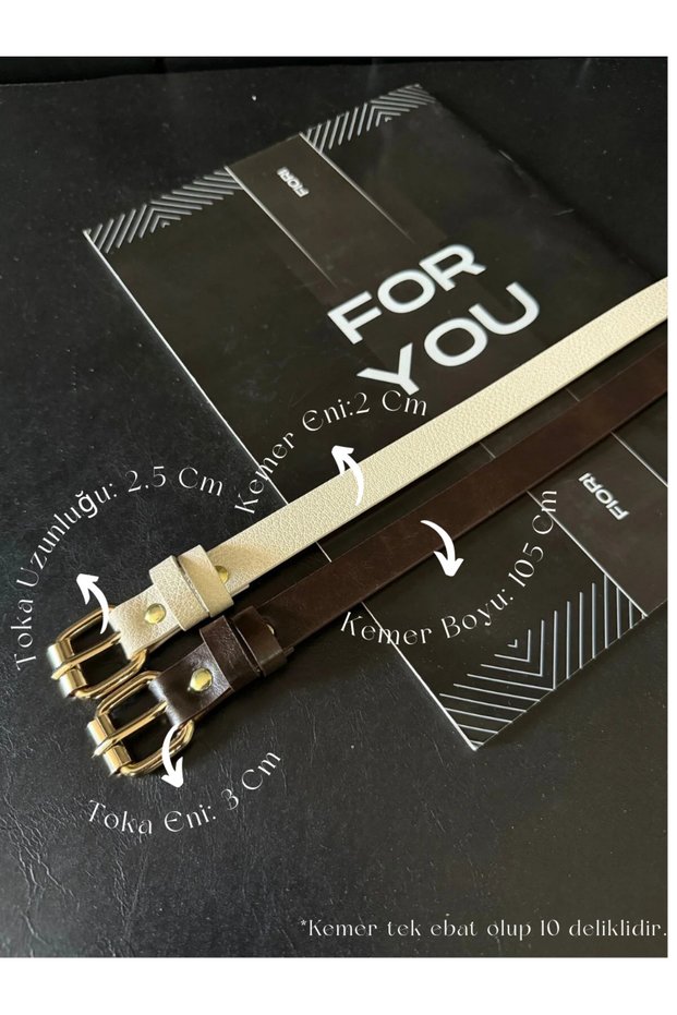2-Piece Square Buckle Thin Women's Belt Waist Belt, Dress Belt, Skirt Belt, Trouser Belt