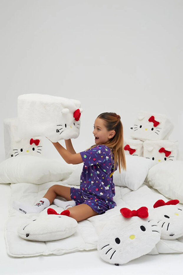 Kız Çocuk Kısa Kollu Şortlu Pamuklu Pijama Takımı - 2