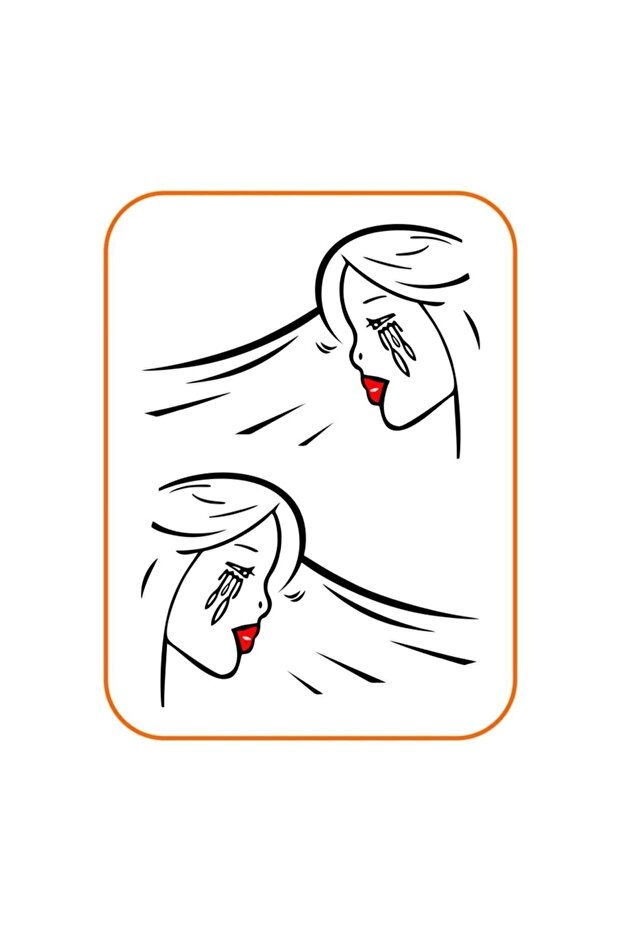 Crying Woman Commercial Vehicles Right-left 2 Pieces Set Auto Sticker 40x28 Cm Large Size Black