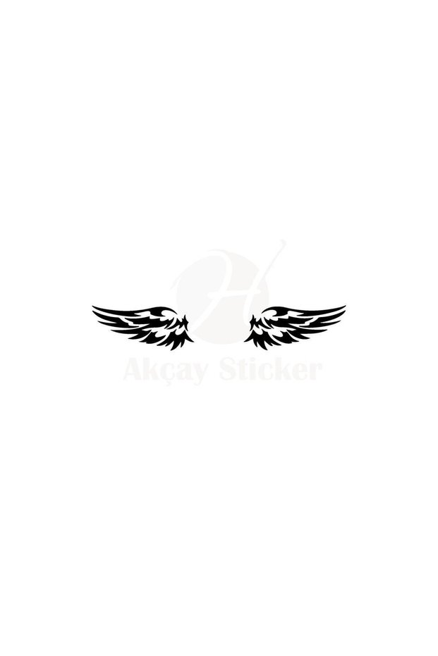 Wing Auto Sticker Black 2 Pieces 20X10 cm