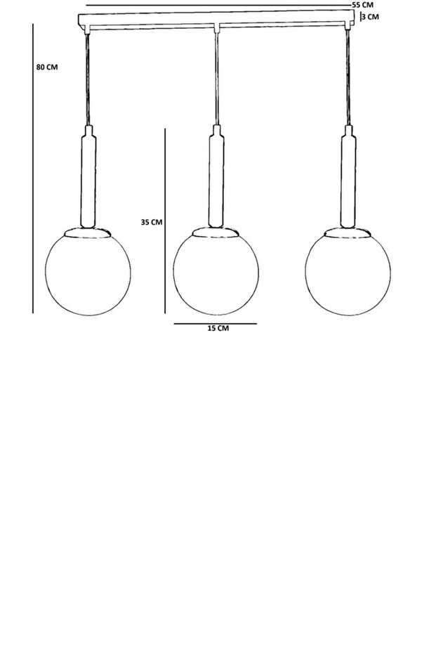 Elipse 3lü Eskitme Gövde Sarkıt Avize - 3