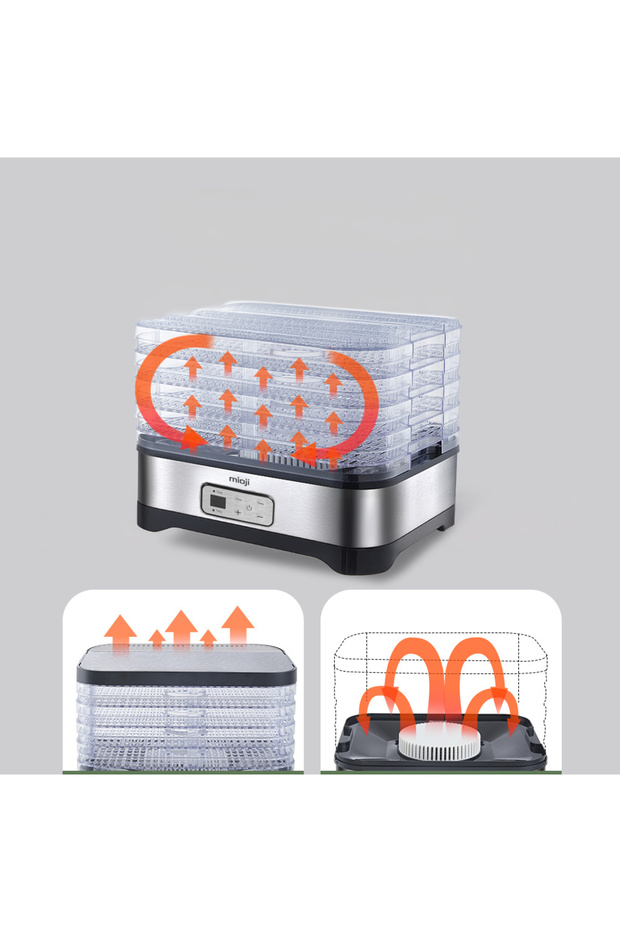 Mio FD5 Ayarlanabilir Sıcaklıklı, 5 Raflı, Meyve, Sebze ve Et Kurutma Makinesi - 7