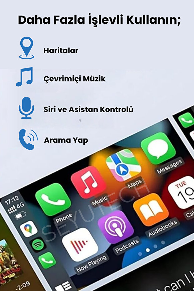 TAB06 2in1 Usb Mini Kablosuz Carplay İos Android Uyumlu Usb ve Type-c Carplay Dönüştürücü - 5