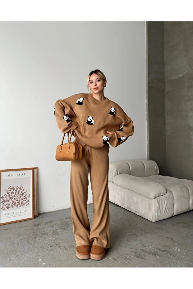 الباندا اللطيفة 🐼   طقم تريكو منقوش - 2