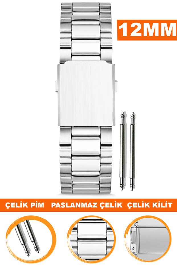 12Mm-14Mm-16Mm-18Mm-20Mm-22Mm-24Mm Steel Metal Watch Band Strap M16Pd4-S