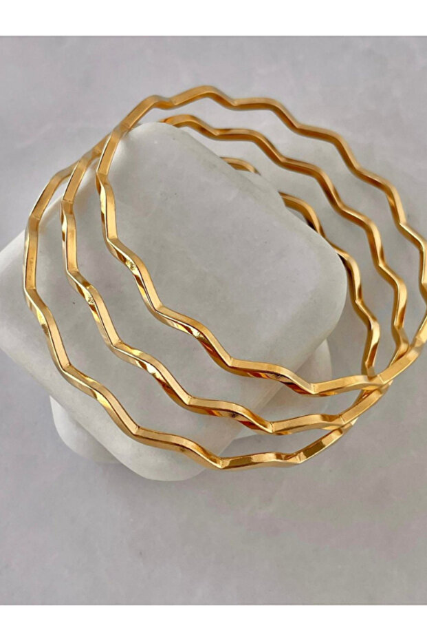 3'lü Dalgalı Ajda Bilezik Seti - 2