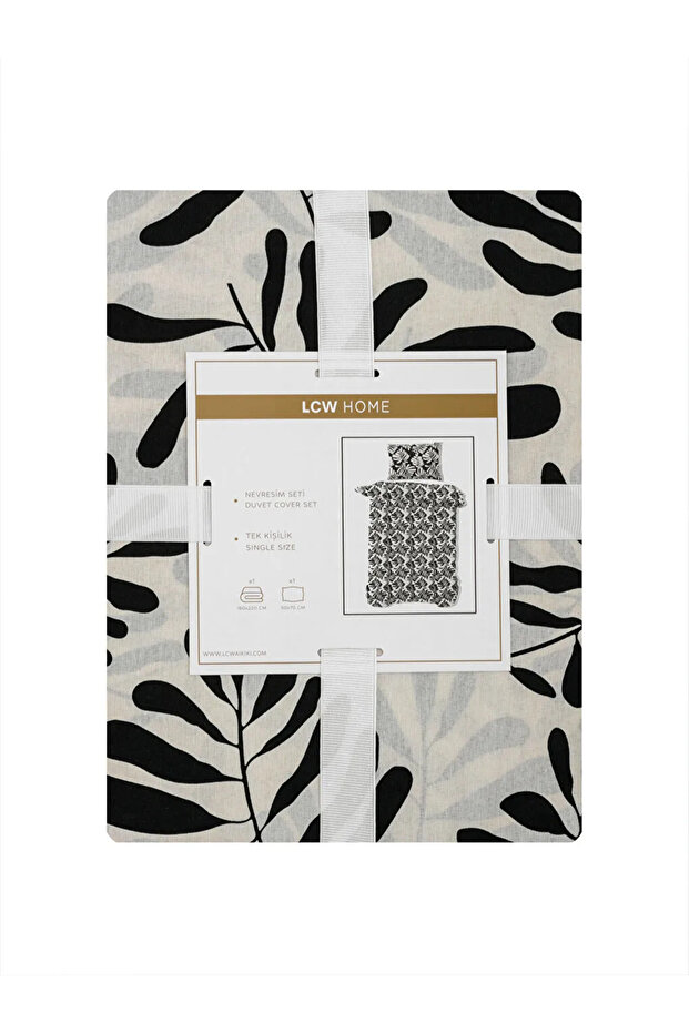 Yaprak Desenli Tek Kişilik Nevresim Seti - 4