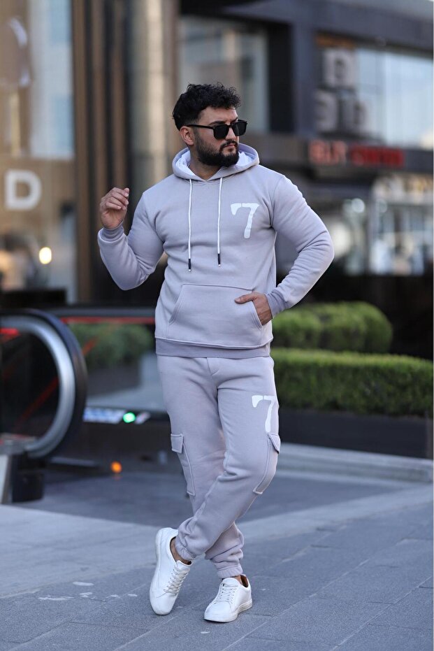 Erkek Şardonlu Eşofman Takımı - 1