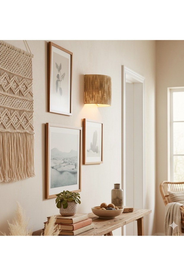 Bohem Tarz Aplik Hasır Aplik lRafya Aplik / Koridor Aplik ( Tesisat Dahil ) - 5