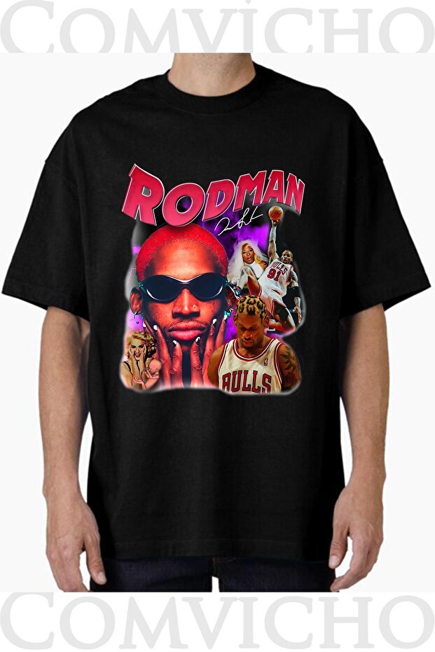تي شيرت مطبوع بتصميم Rodman v1 للجنسين