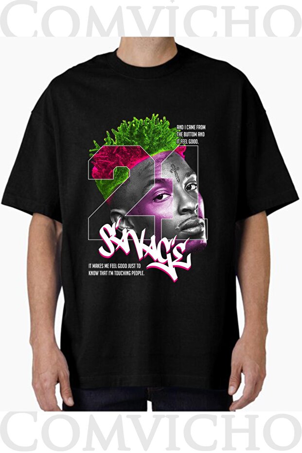 Unisex 21 Savage V5 Design Printed Oversize T-Shirt