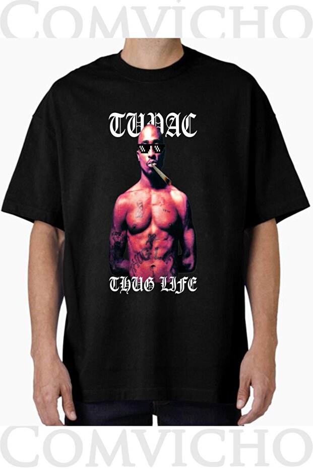 Unisex Tupac V37 Design Printed Oversize T-Shirt