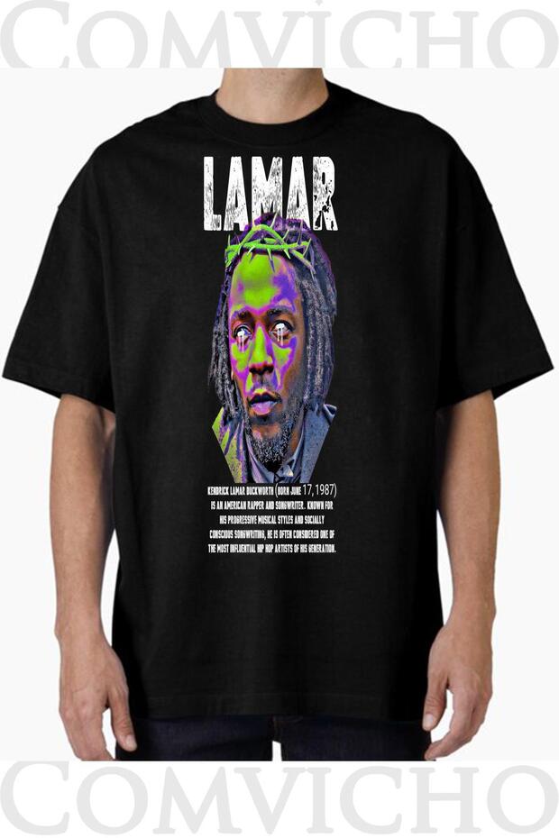Unisex Lamar V2 Design Printed Oversize T-Shirt