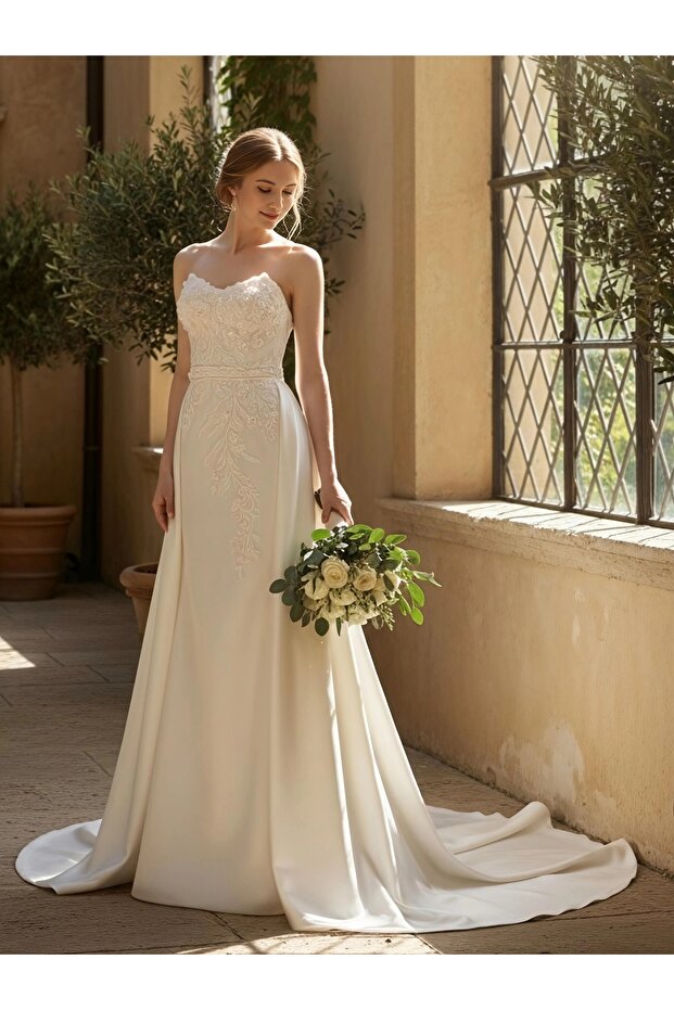 Tafta İşlemeli  transformation gelinlik - 3