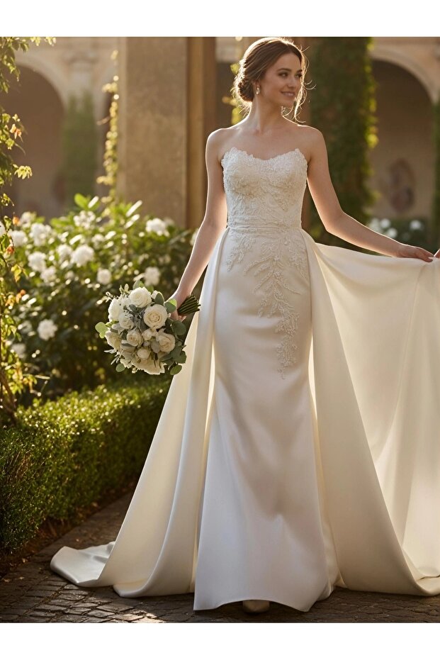 Tafta İşlemeli  transformation gelinlik - 6