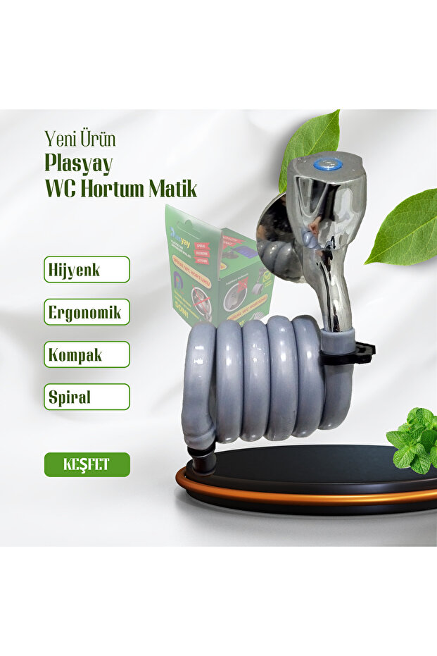 Spiral Wc Hortum Matik Özel Gri 97-100 Cm - 1