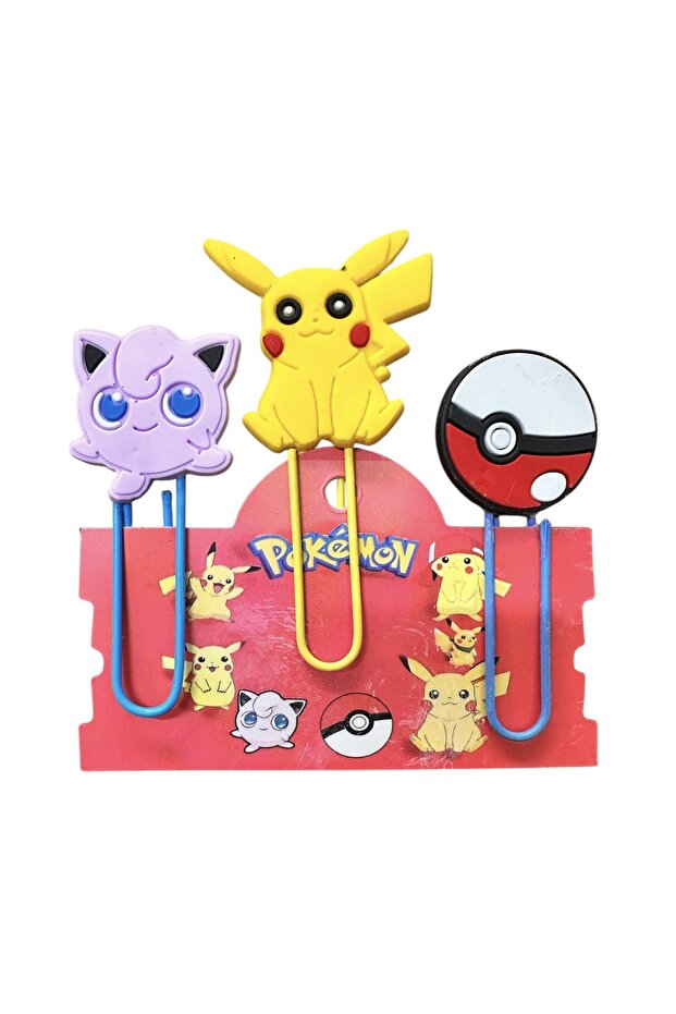 Pokemon bookmark / paperclip 3-piece set pikachu jigglypuff