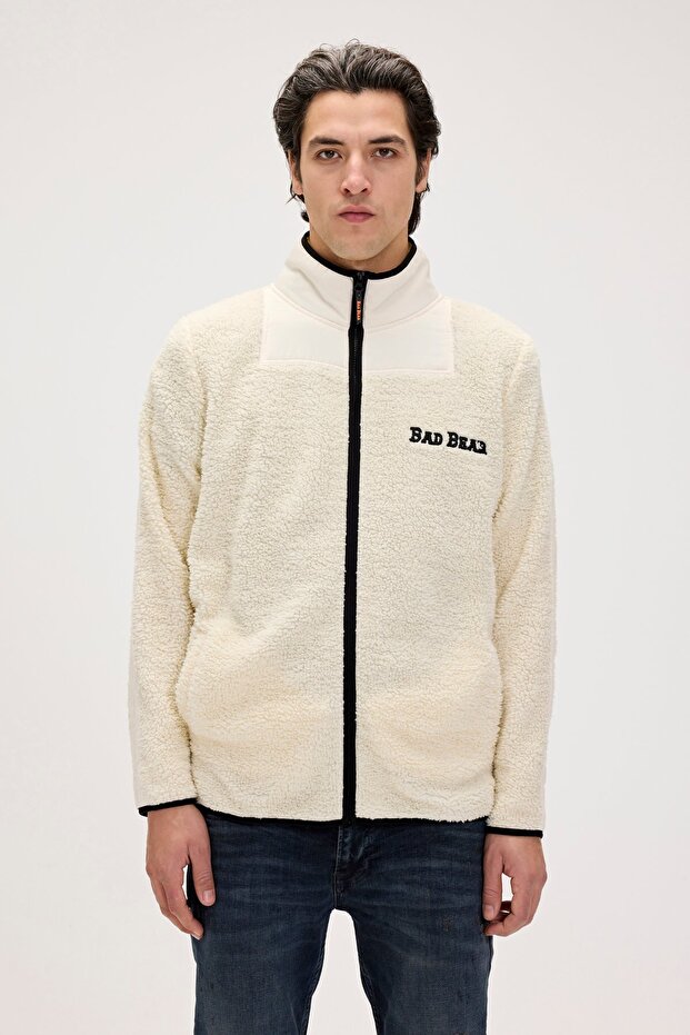 Galvin White Men's Full-Zip Fleece Sweatshirt