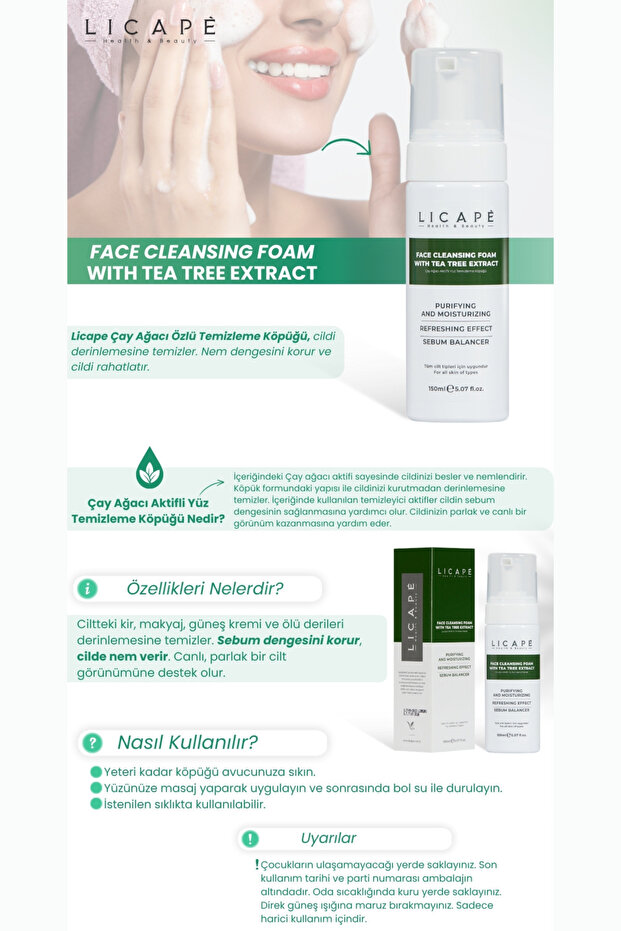 Tea Tree Active Facial Cleansing Foam 150ml - 4