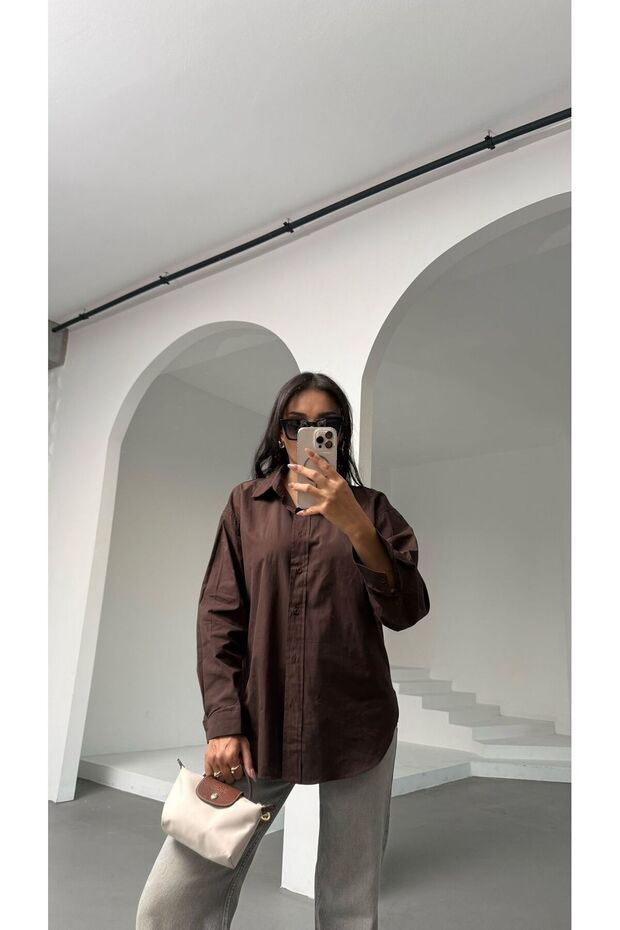 POPLİN KUMAŞ BASIC GÖMLEK - 1