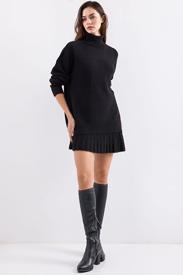 BDART Dokulu Oversize Yüksek Yaka Örme Takım - 6