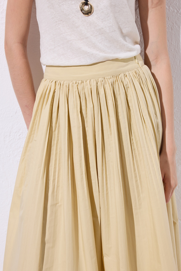 PİLİSELİ GENİŞ ETEK SARI - 5