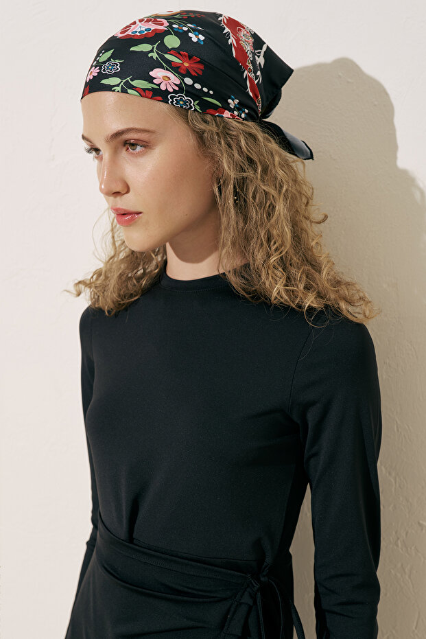 ANVELOP ETEKLİ MAYO ELBİSE SİYAH - 4