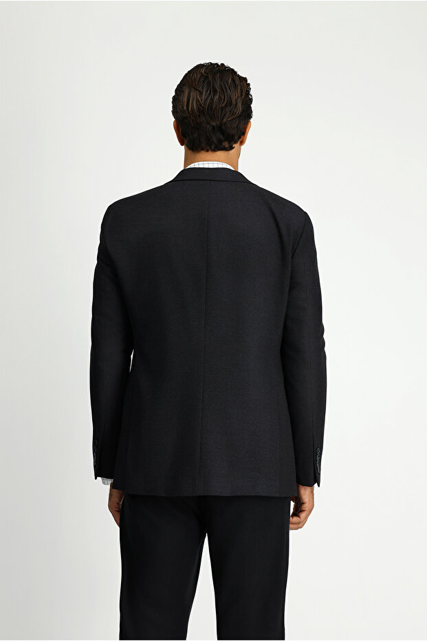 سترة منقوشة كلاسيكية من الليكرا بقصة عادية - 5