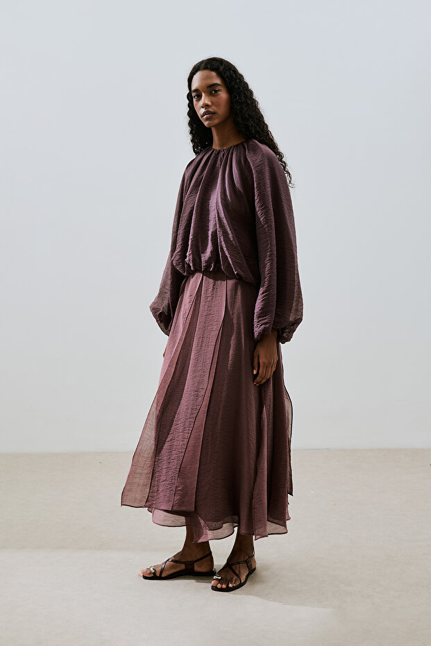 BALON FORM KISA BLUZ BORDO - 2