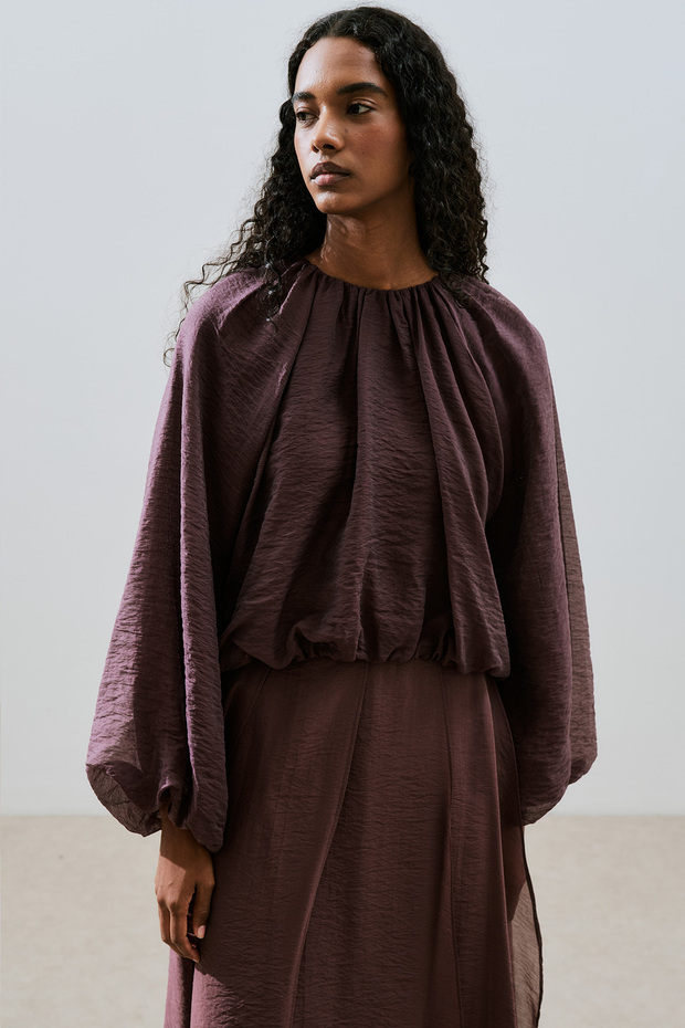 BALON FORM KISA BLUZ BORDO - 3