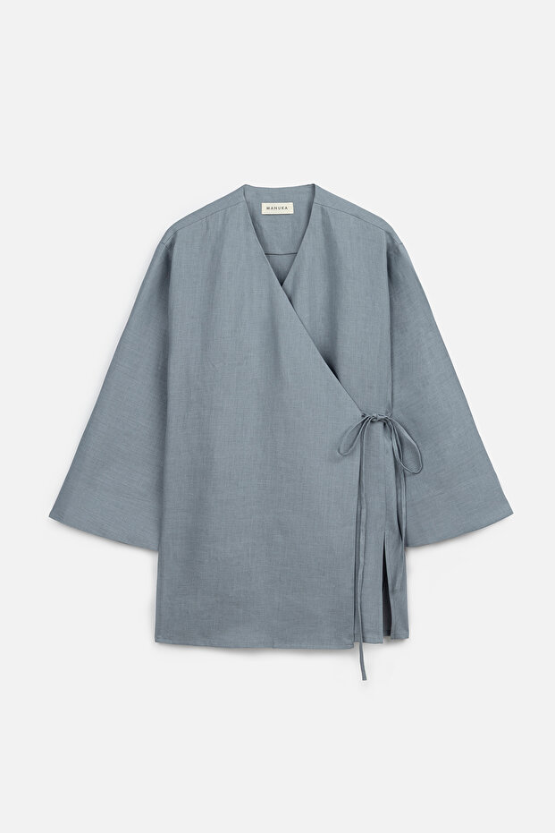 LEN KRUVAZE ZÁRÓ KIMONO KÉK - 2