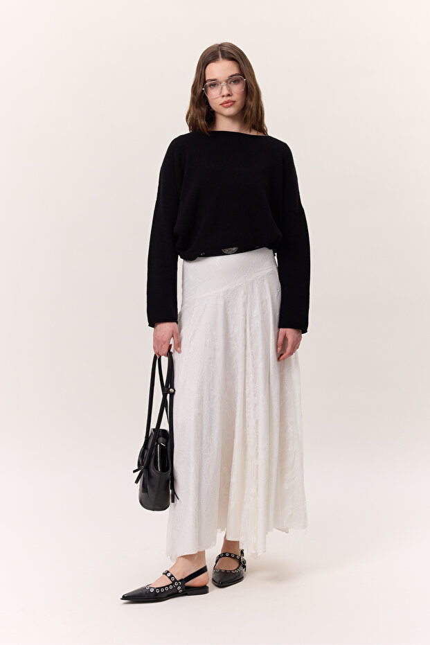 DANTELLİ GENİŞ ETEK EKRU - 4