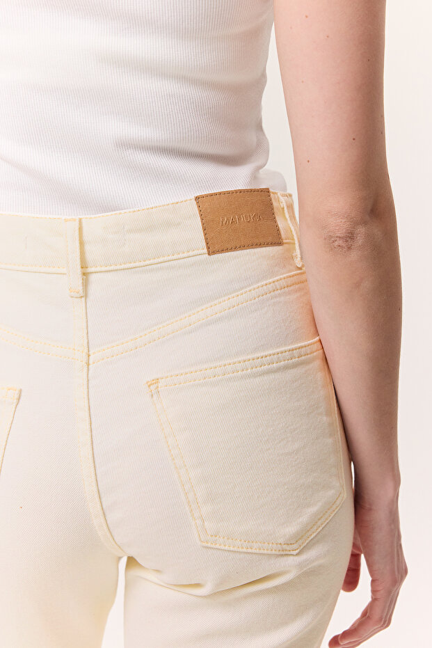 YÜKSEK BEL FLARE PAÇA JEAN EKRU - 5