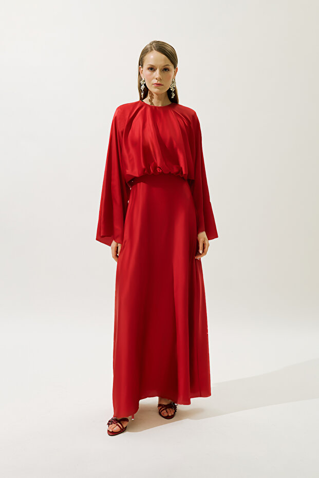 ROCHIE DE SEARĂ SATIN ADELE ROȘU - 2