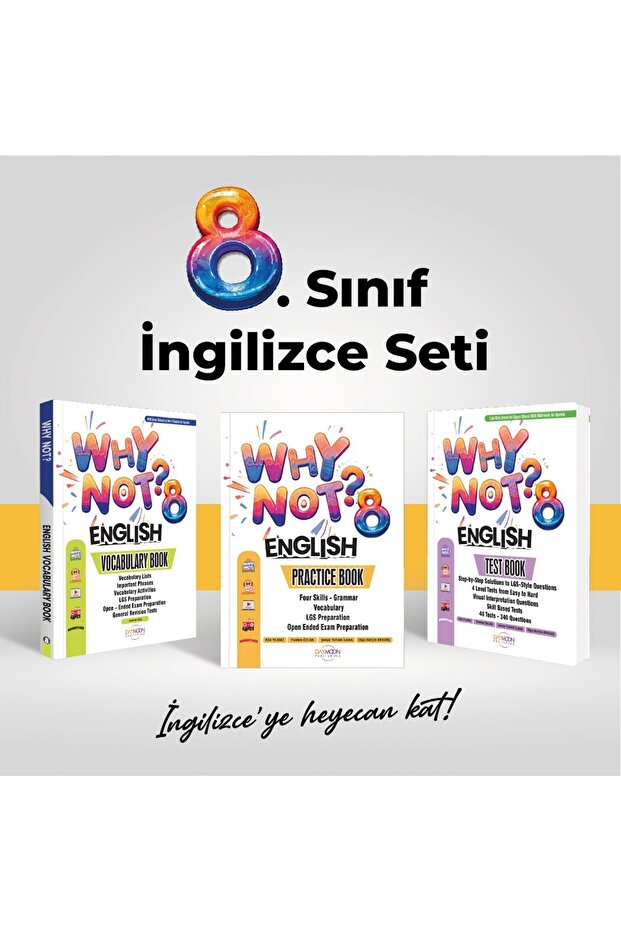 WHY NOT ? 8. SINIF PRACTİCE BOOK-TEST BOOK-VOCABULARY BOOK 3'LÜ İNGİLİZCE SET (GÜNCEL MÜFREDAT) - 1