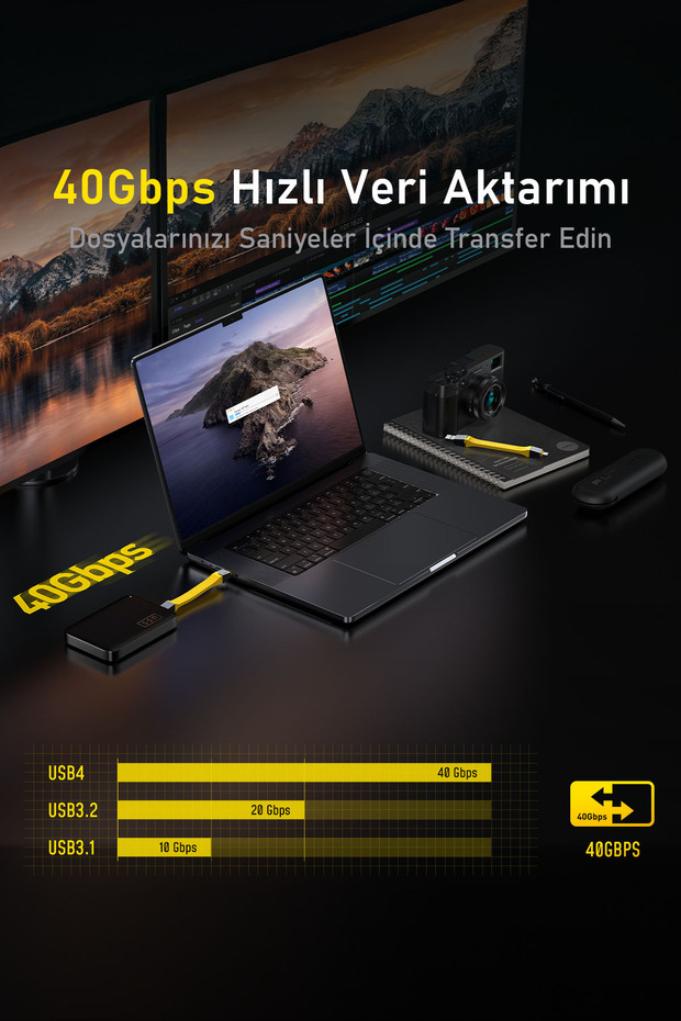 The Future 4-in-1 Type-c To Type-c 240w 40gbps Pd3.1 Usb4 8k Süper Hızlı Şarj-data Kablo Seti - 5