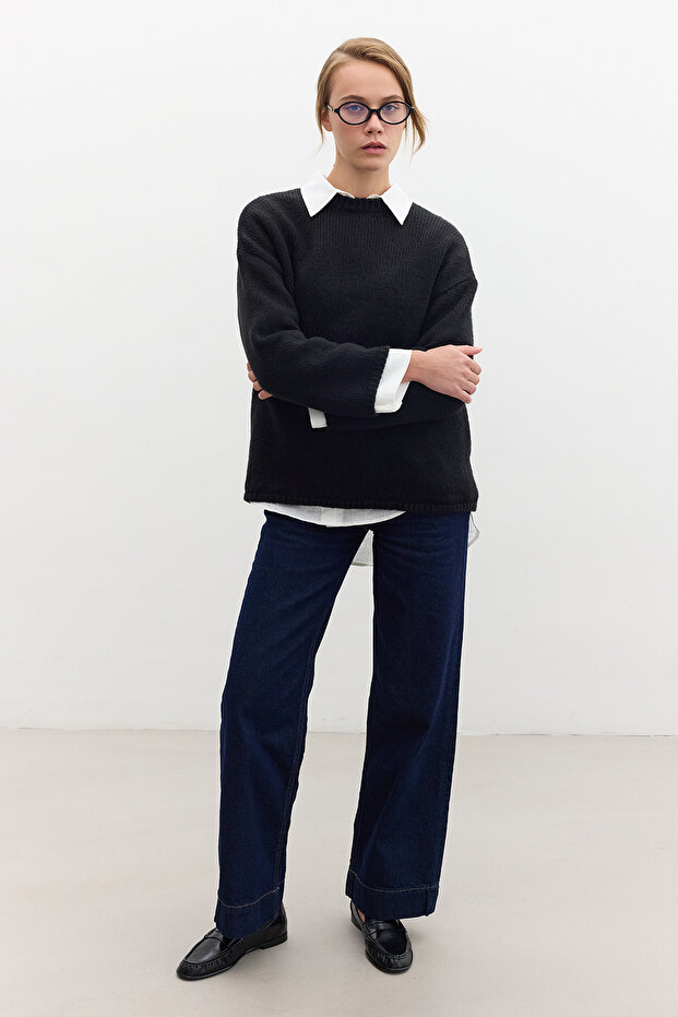 OVERSIZE KAZAK SİYAH - 4