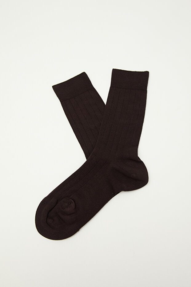 KLASİK FİTİLLİ ÇORAP ACI KAHVE - 2