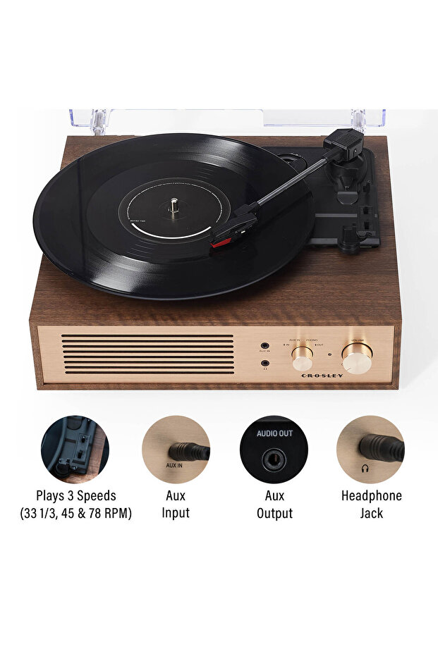 Miles Bluetooth Bağlantılı Vintage Görünümlü Plak Çalar, Pikap - 5