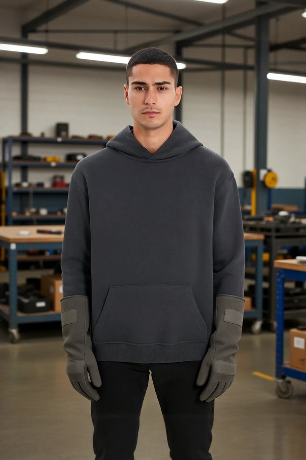 Men's Cordless Hoodie Sweatshirt with Hood Suitable for Casual Sports Style Wear