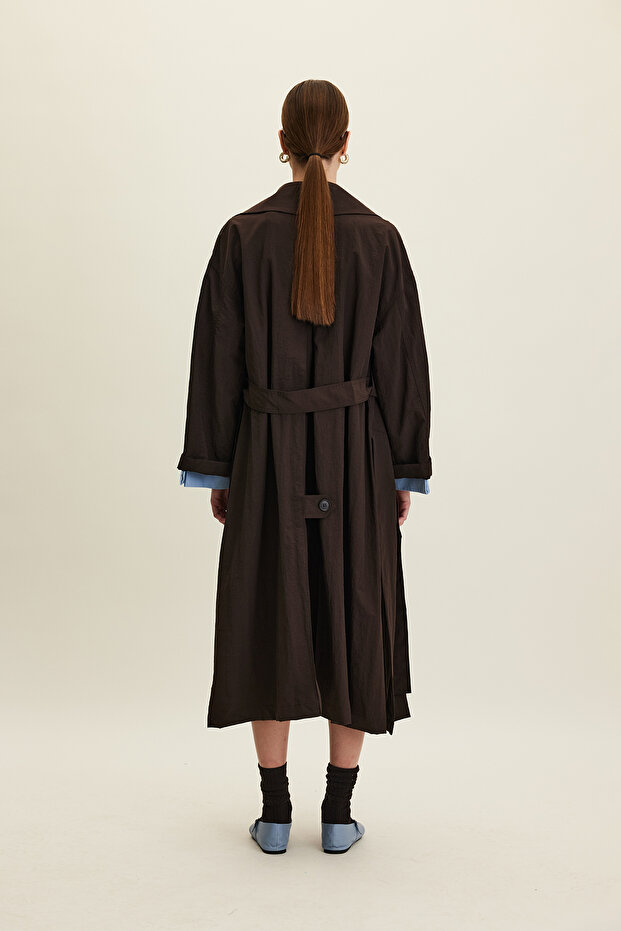 JUDE OVERSIZE TRENÇKOT ACI KAHVE - 6
