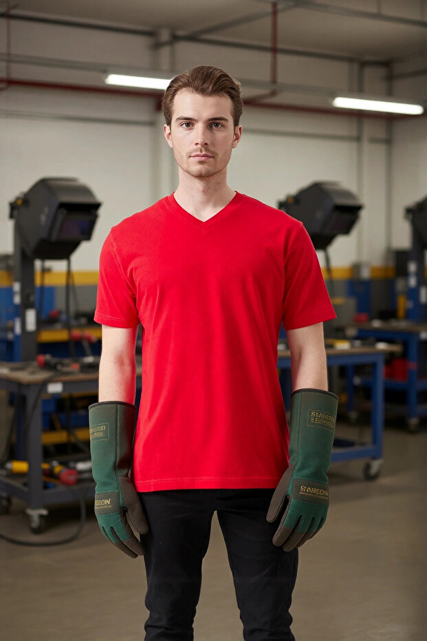 V-Neck 100 Cotton Combed Tshirt Is Gvenligi Galanthus Shirt Breathable Comfortable Stylish Design