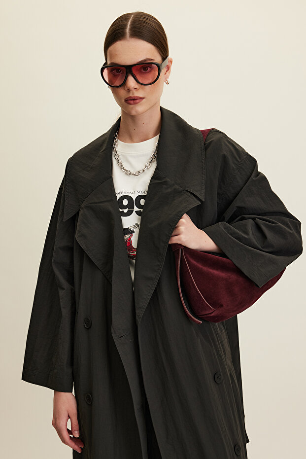 JUDE OVERSIZE TRENÇKOT ANTRASİT - 6