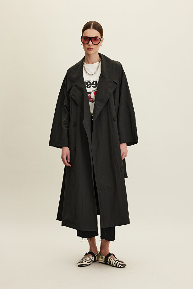 JUDE OVERSIZE TRENÇKOT ANTRASİT - 4
