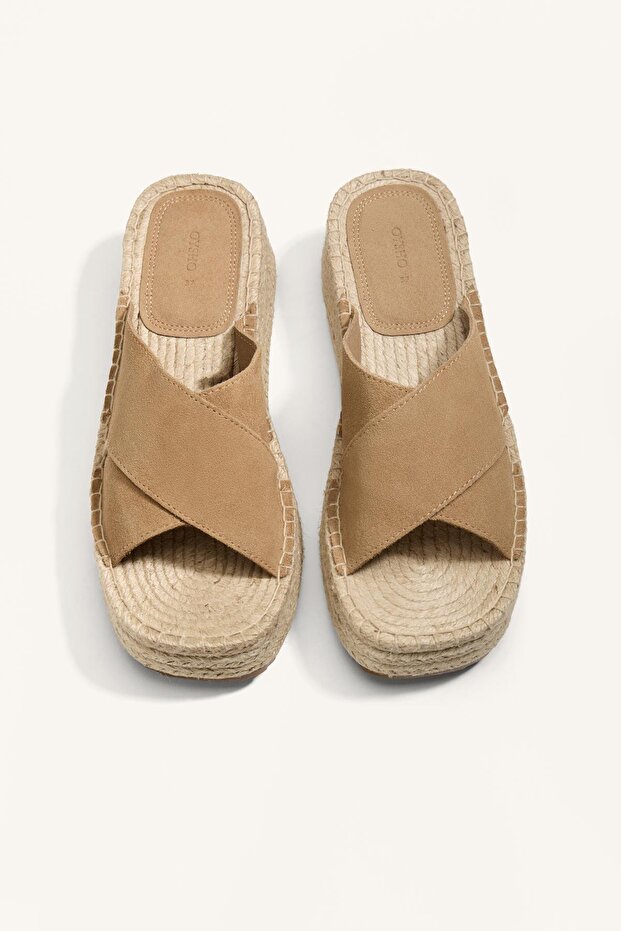 Split-leather wedge sandals - 3