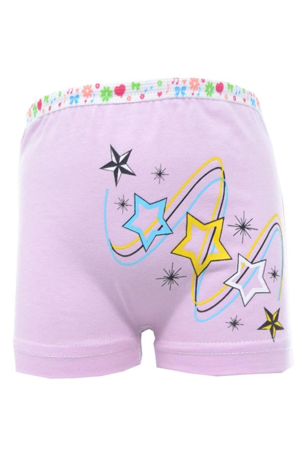 0181 Girls' Printed Combed Cotton Boxers
