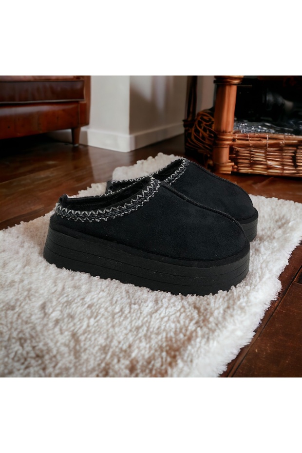 Kadın Şeritli Terlik Kalın Taban - 1